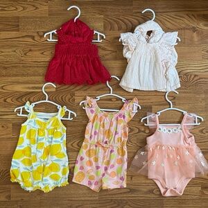 Adorable Baby Girl Outfit Collection - Red, Pink, Yellow